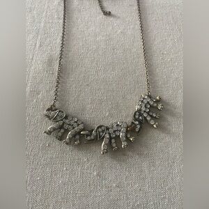 Boho Safari Elephant Necklace – Rhinestone Animal Theme Statement Piece